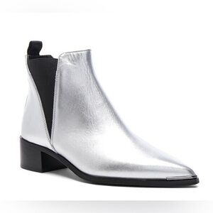 Acne Studios LIKE NEW W/ BOX Jensen Chelsea silver leather ankle boot-EU40/8.5US